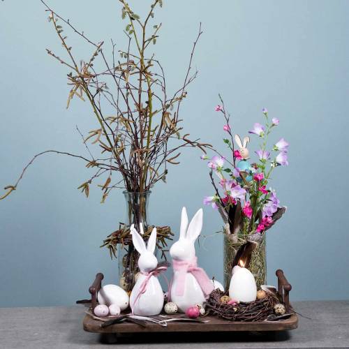 Floristik24 Puinen tarjotin metallikahvoilla ruskea 45cm x 27.5cm K11cm