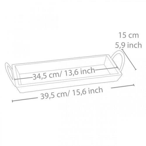 Floristik24 Mangopuutarjotin, koristekulho metallikahvoilla, pöytäkoristeet L39,5cm