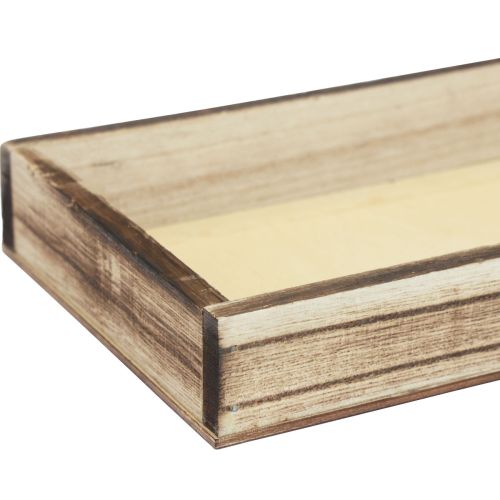 Floristik24 Puinen tarjotin liekkillinen koristeellinen tarjotin pöytäkoriste rustiikki 30×15×3cm