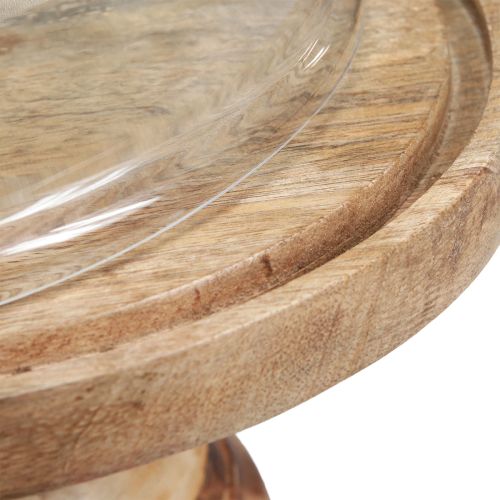 kohteita Puinen lautanen lasikuvulla koristeellinen juustokupu Ø27cm K31cm