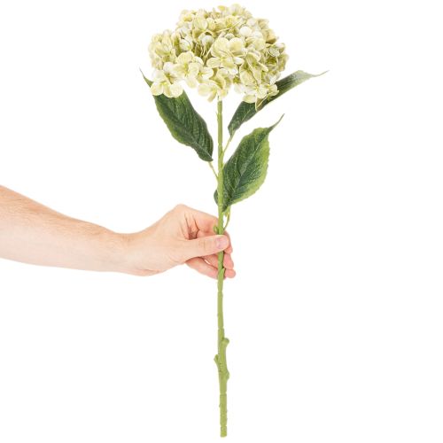 Keinotekoinen hortensiakukka pitkällä varrella ja lehdillä, 60 cm | Floristik24.fi