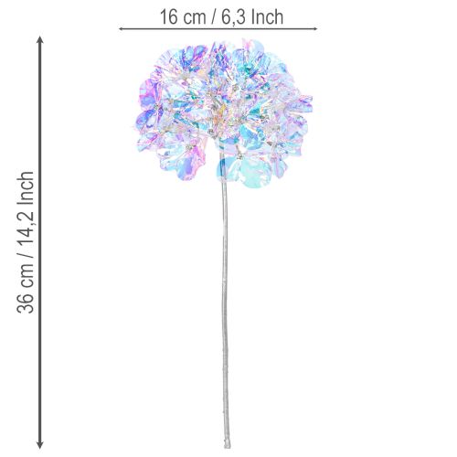 Keinotekoinen hortensian kukintaoksa hohtavissa väreissä 36 cm 2 kpl | Floristik24.fi