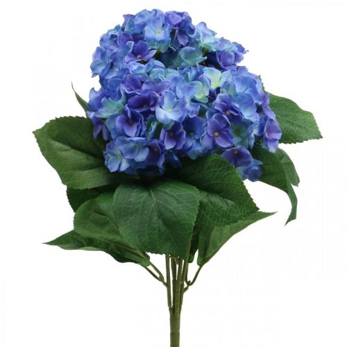 Hortensia tekokukka Sininen silkkikukkakimppu 42cm