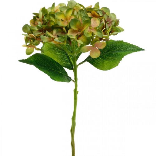 Hortensia keinotekoinen vihreä, keltainen tekokukka H35cm