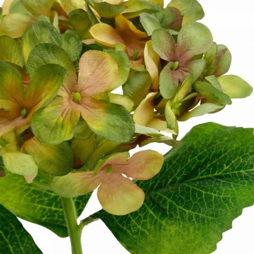 Floristik24 Hortensia keinotekoinen vihreä, keltainen tekokukka H35cm