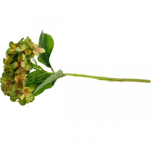 Floristik24 Hortensia keinotekoinen vihreä, keltainen tekokukka H35cm