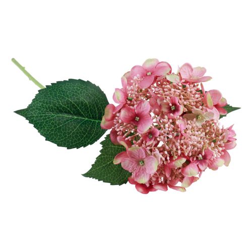 kohteita Hortensia keinotekoinen vaaleanpunainen ja vihreä puutarhakukka silmuilla 52cm