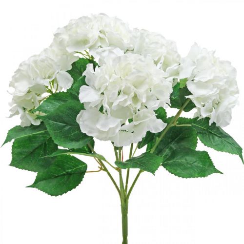 Floristik24 Deco kukkakimppu hortensia valkoiset tekokukat 5 kukkaa 48cm