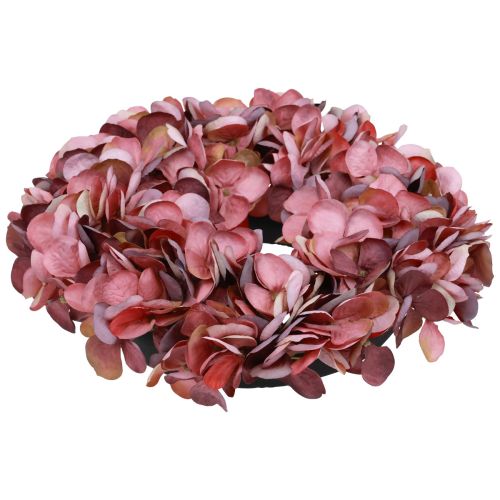 kohteita Tekokukat koristeet hortensia seppele keinotekoinen vanha pinkki Ø26cm
