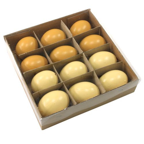 Floristik24 Kananmunat 6cm sekoitus keltainen 10kpl