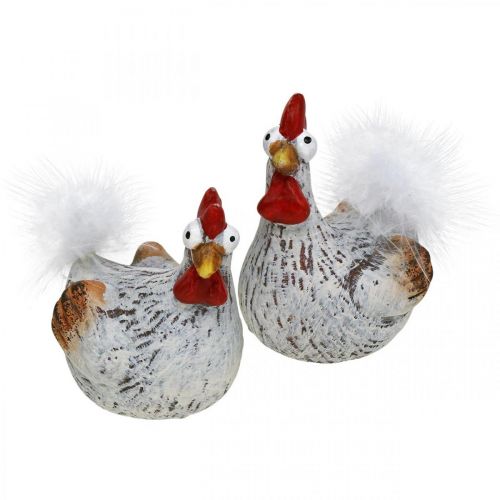 Floristik24 Pääsiäiskanat Funny Chicken Chickens Deco Ceramic 4kpl