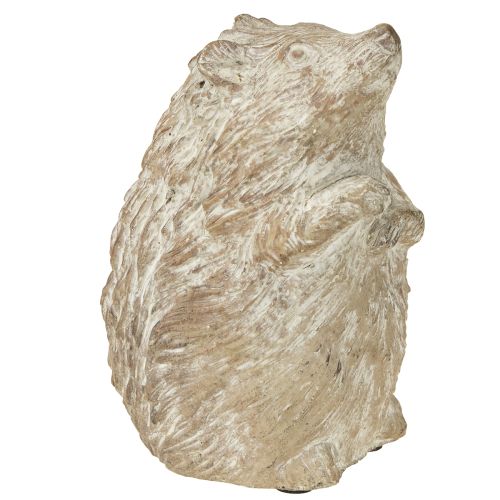 Siili syksyn koristehahmo, valettu kivi, valkoinen, korkeus 14,5 cm
