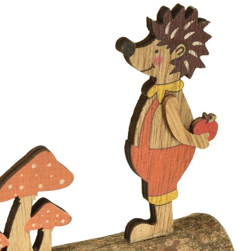 kohteita Siili ja sienet - syksyhahmo, puinen siili, keltainen/oranssi, korkeus 11 cm, 6 kpl setti