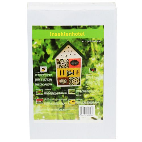 Floristik24 Hyönteishotelli värikäs 25,5 cm x 9 cm x 38,5 cm