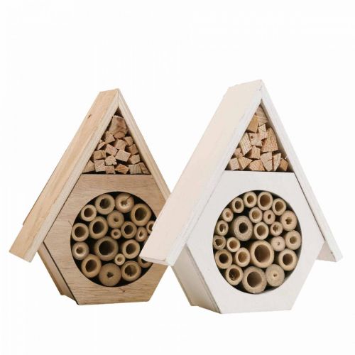 kohteita Insect Hotel Honeycomb Bee Hotel Wood White Natural H18,5cm 2kpl