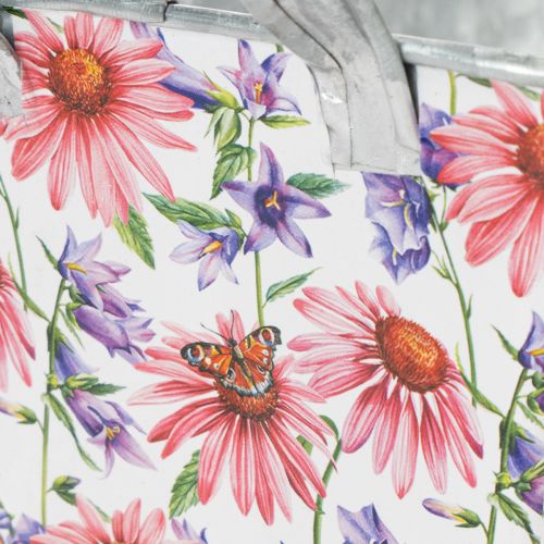 kohteita Jardiniere kevätkukkaruukku metallikoriste 20 × 12,5 × 10 cm