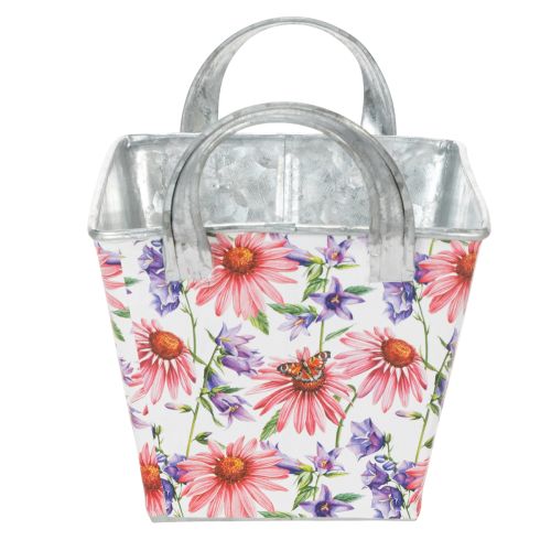 kohteita Jardiniere kevätkukkaruukku metallikoriste 20 × 12,5 × 10 cm