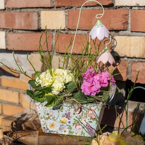 Floristik24 Jardiniere ruusunistutuskone metallikoristeet 20×12,5×10cm