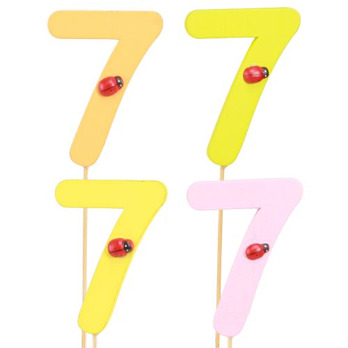 kohteita Juhlapäivänumero &quot;7&quot; tikussa Värikkäät numerotulpat 7,5cm 16 kpl