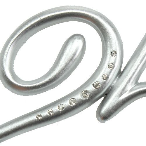 Floristik24 Numero &quot;25&quot; hopeanväriseksi 15,5 cm