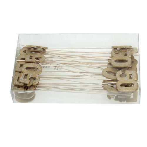 Floristik24 Puinen numero "50" kepissä kulta 36kpl