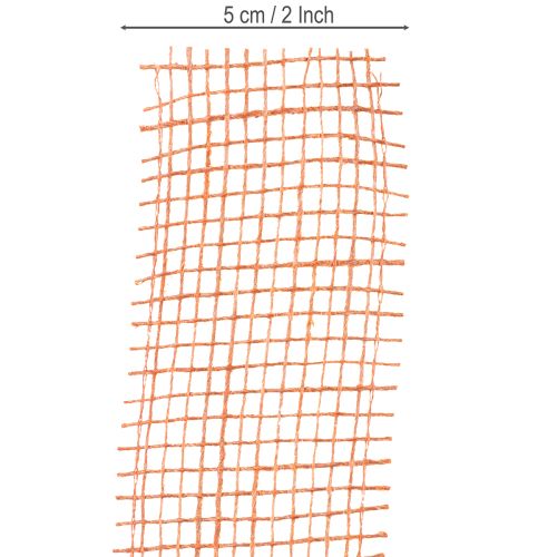 kohteita Juuttinauha, punaoranssi, verkkonauha, juutti, ekologinen, terrakotta, 5 cm leveä, 40 m pitkä