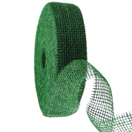 Tummanvihreä juuttinauha, 5 cm leveä, 40 m pitkä ostaa | Floristik24.fi