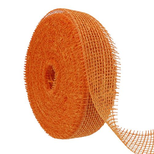 Juuttinauha, vaaleanoranssi, 5 cm leveä, 40 m pitkä ostaa | Floristik24.fi