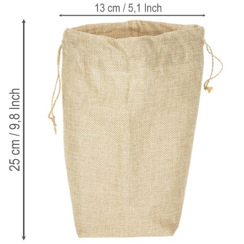 Juuttipussi 13,5 × 11 cm, korkeus 25 cm | Floristik24.fi