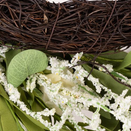 kohteita Keinotekoinen päivänkakkara-seppele, luonnollisen näköinen ja kestävä, oven ja seinän koristeeksi, 55 cm