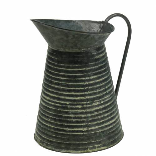 Floristik24 Koristeellinen kastelukannu sinkkiharmaa musta pesty Ø18cm H26cm