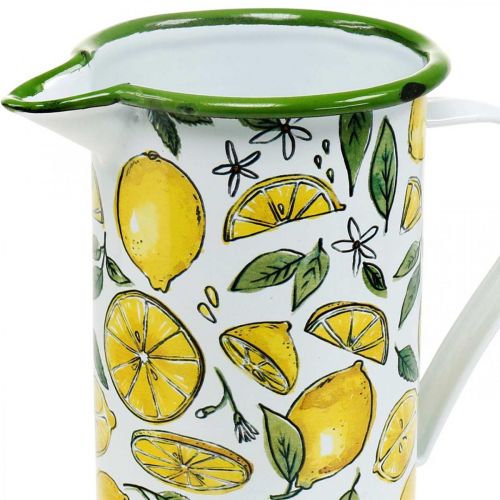 kohteita Emalikannu, Välimerellinen koristelu, sitruunakuvioinen kannu H19,5cm Ø9cm