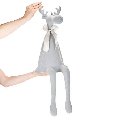 Koristeellinen parvimainen hirvihahmo rusetilla, hyllylle ripustettava, 80 cm | Floristik24.fi