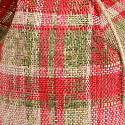 Floristik24 Ruudullinen lahjapussi kangas Jouluporo 22×28cm 5 kpl