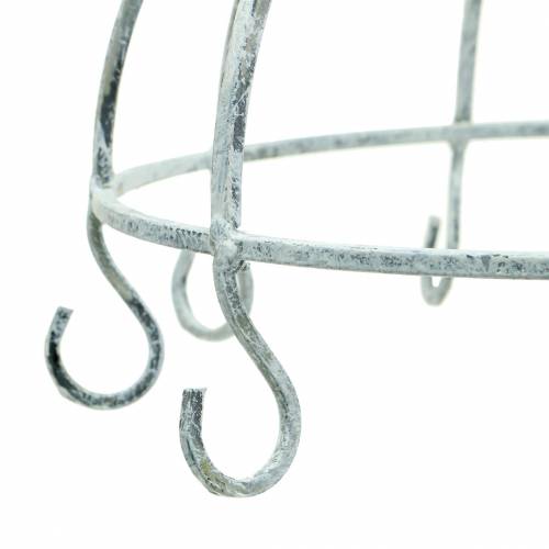 Floristik24 Keittiön ripustin metallikruunu valkoinen antiikki Ø22cm K28cm