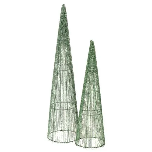 Metalliset kukkakävyt, vihreät, kukka-asetelmiin, 62 cm, 2 kpl