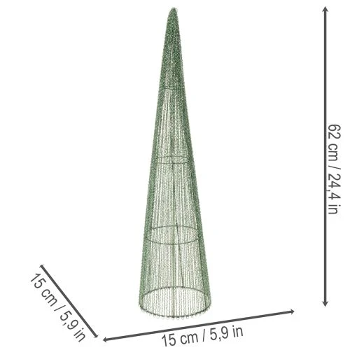 Metalliset kukkakävyt, vihreät, kukka-asetelmiin, 62 cm, 2 kpl | Floristik24.fi