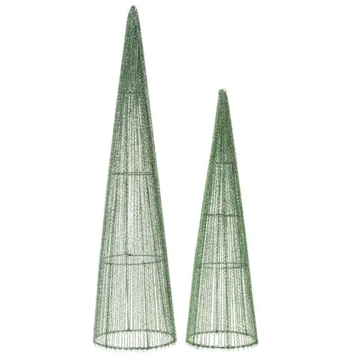 Metalliset kukkakävyt, vihreät, kukka-asetelmiin, 62 cm, 2 kpl | Floristik24.fi