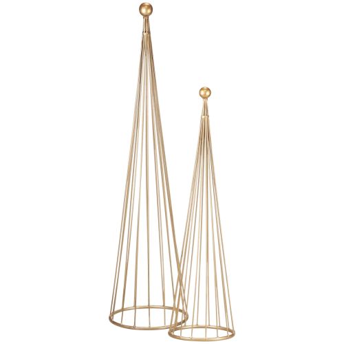 Joulukuusi metallikoriste kultakäpyjä H62/83cm 2 kpl setti