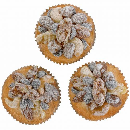 Keinotekoiset muffinit pähkinöillä 7cm 3kpl