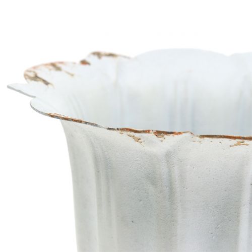 Floristik24 Antiikkinen pikari Rustic White Ø12cm K14cm