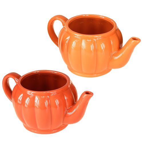 Keraaminen ruukku teekannu oranssi sekoitus 21,5 × 13 × 10 cm 2 kpl
