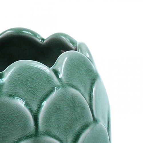 Keraaminen kukkamaljakko Vintage Green Crackle Glaze Ø15cm K22cm