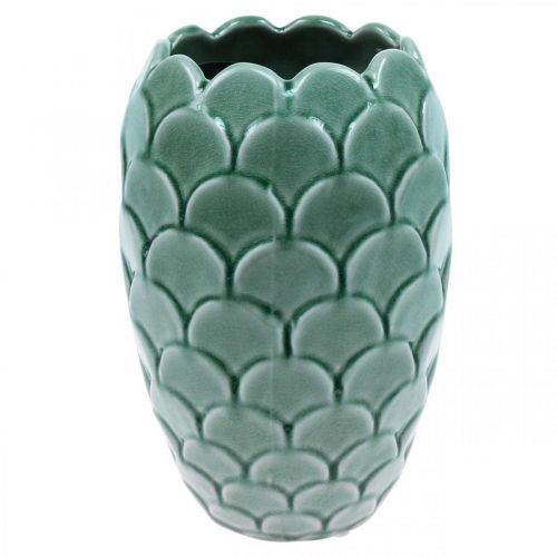 kohteita Keraaminen kukkamaljakko Vintage Green Crackle Glaze Ø15cm K22cm