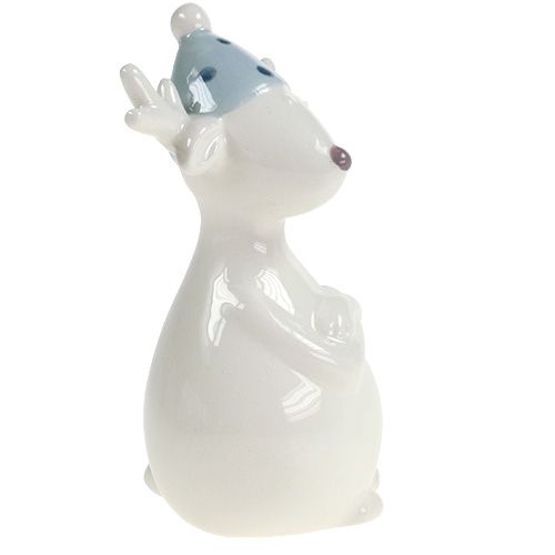 kohteita Keraaminen hahmo poro 11cm, 12cm valkoinen 2kpl