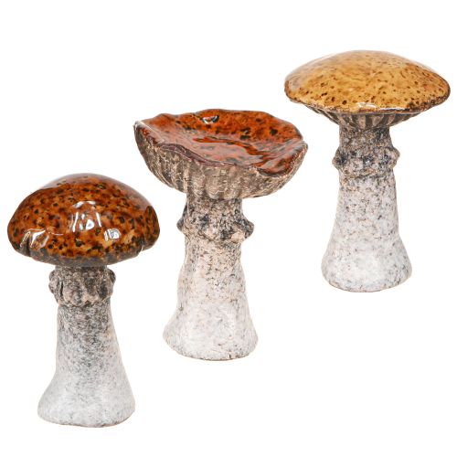 Keraamiset sienet keraamiset koriste-sienet oranssi keltainen ruskea 8cm 3 kpl