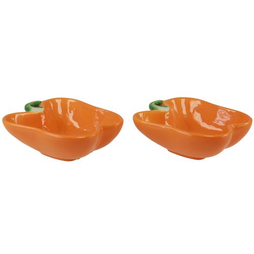Floristik24 Keraamiset kulhot oranssi pippuri koriste 16x13x4,5cm 2kpl