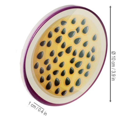 kohteita Hedelmälasinalussetti, hedelmäaiheinen, pöytäkoriste, keittiö ja olohuone, 10 cm, 6 kpl