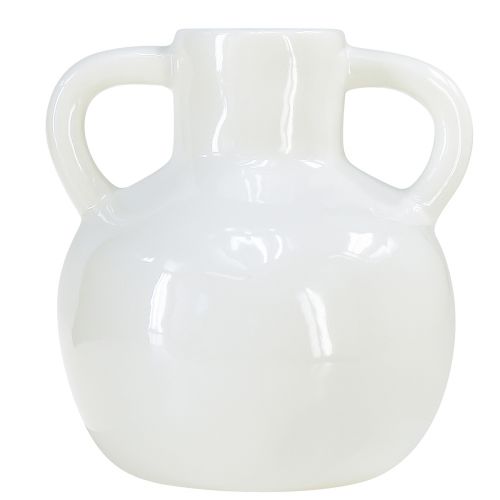 kohteita Keraaminen maljakko valkoinen maljakko kahdella kahvalla keraaminen Ø7cm K11,5cm