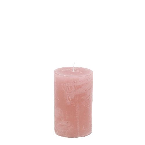 Floristik24 Vanha vaaleanpunainen kynttilä 50mm x 80mm värjätty 12kpl kautta